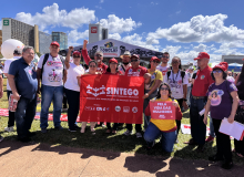 Presença do SINTEGO fortalece ato por direitos dos(as) trabalhadores(as) em Brasília